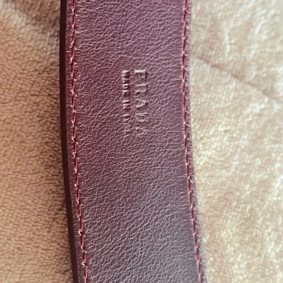 PRADA Red Leather Belt 1C 2289 95/38 Made In Italy Authentic - Picture 10 of 12